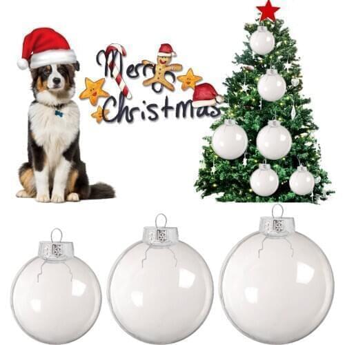 DIY Clear Plastic Christmas Balls Baubles Sphere Fillable Xmas Tree Ornament Transparent Christmas Tree Hanging Ball Pendants