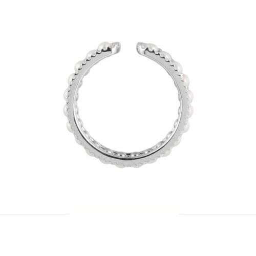 SLJELY Fashion S925 Sterling Silver Large Single Ear Bone Cuff with Pearls Zirconia Sliding Clip Earring 1pc for Women Jewelry