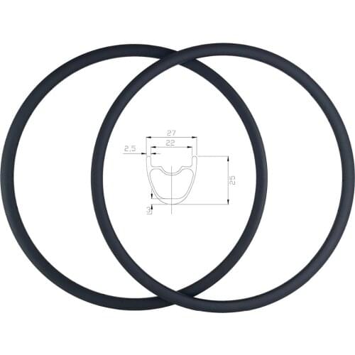 Ultra light 280g 27mm UD matt glossy 29er MTB XC carbon bike rims 25mm deep 24H 28H 32H clincher tubeless marathon bicycle