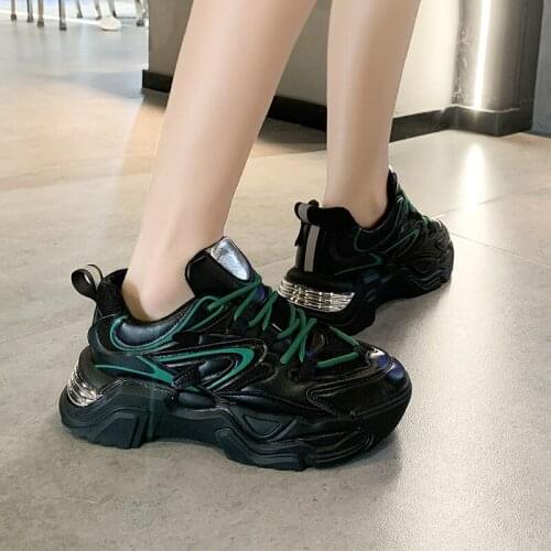 Mesh Chunky Sneakers Women Shoes Fashion Breathable Sports Ladies Trainers Thick Sole Platform Sneakers Women Basket Femme 5 cm