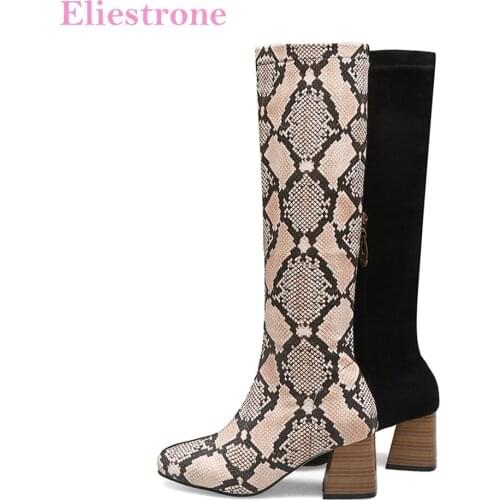 Brand New Fashion Black Pink Women Knee High Riding Boots Sexy High Heels Lady Shoes LA071 Plus Big Small Size 32 12 43 48