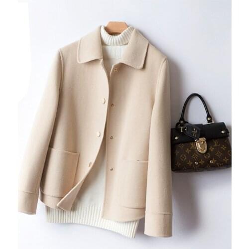 2021 New Autumn Winter Female Wool Outerwear Cashmere Coats High Quality Short Jacket Wool Coat Women