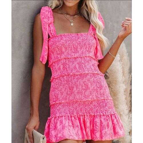 Women Tiered Ruffle Ruched Cami Dress Casual Dress Elegant Fashion Chic female Dress