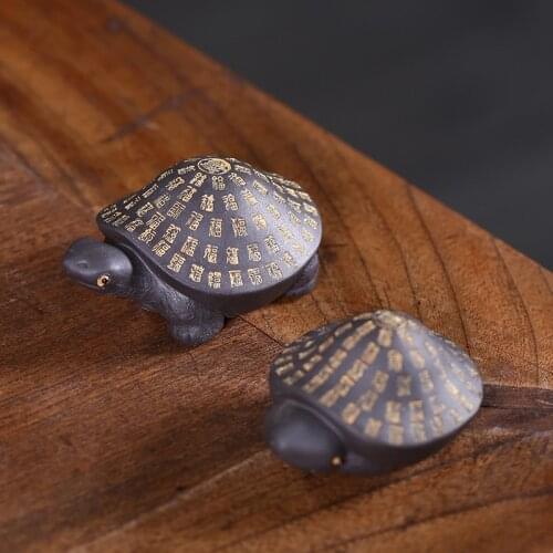 Zisha Handicrafts Creative Life Turtle Tea Table Decoration Tea Pets Purple Clay Tea Set Kung Fu Tea Set