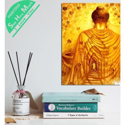 1 Piece Buddha Half Body Linden HD Printed Canvas Wall Art Posters and Prints Poster Painting Framed Artwork Room Decoration