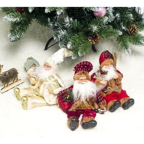 New Christmas Santa Claus Doll 1PC 33x15cm Christmas Child Gift Toy Xmas Table Decoration For Home