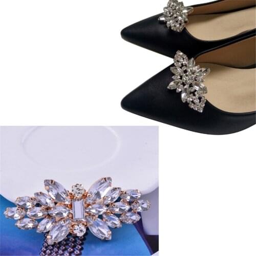 1pcs Crystal Shoes Buckle Women Shoes Decorations Shoe Clips Bridal Charm Decor Fashion Shoe Accessories 4 Types