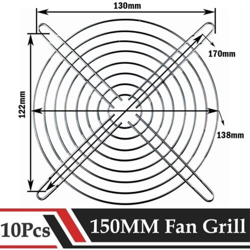 10Pcs Gdstime 150MM Cooling Fan Grill Guard Protector Cover 15CM 5.9inches CPU Computer Fan Finger Guard Protective Net