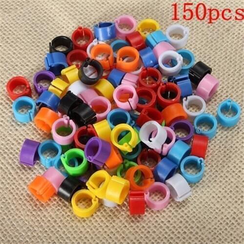 150pcs colorful chicken legs with plastic 10mm chicken poultry leg ring pigeon goose Uzura bird ring carrying tool feeding logo