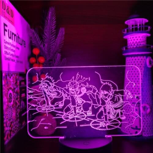 Anime 3d Light Anime Uzumaki Sasuke Haruno Sakura Figuras Naruto Lamp Acrylic Led Night Light for Bedroom Decor Manga Gifts