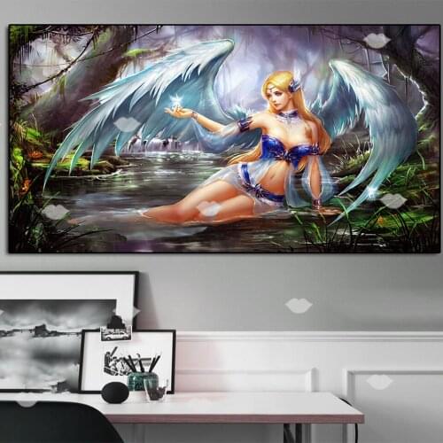 5D DIY full diamond painting Game poster jungle angel pictures embroidery round diamond mosaic paintings wall decor large EE1884