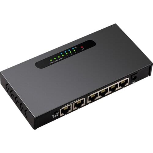 6-port POE Switch EU/US Plug 4+2 100M Enthernet Switch with 4 Ethernet Ports 2 Uplink Ethernet Ports for IP Camera Wireless AP
