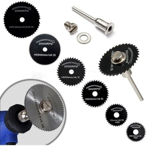 6Pcs/set HSS Circular Saw Wheel Blades For Metal Dremel Rotary Tool + 1 Mandrel Tool accessories