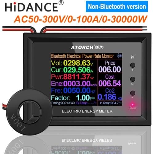 AC50-300V 100A Digital Voltage indicator Meter Power Energy Voltmeter Ammeter current Volt wattmeter detector CT Transformer