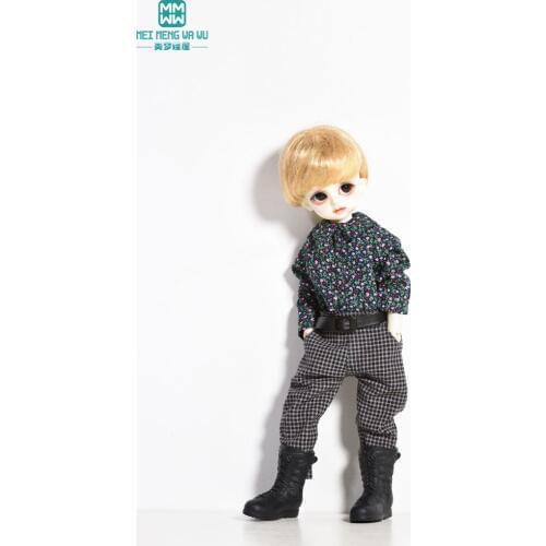 BJD accessories doll clothes for 27cm-30cm 1/6 YOSD MYOU \BJD dolls Plaid pants Shirts