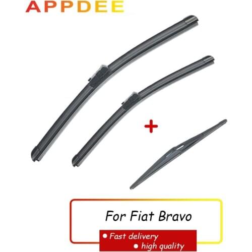APPDEE Wiper Front Rear Wiper Blades Set For Fiat Bravo 2007-2013 Windshield Windscreen 24"+18"+12"