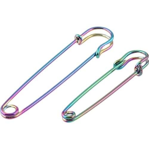 Safety Pins Rainbow 57/76mm DIY Sewing Tools Accessory Stainless Steel Needles Large Safety Pin Small Brooch Apparel Accessories