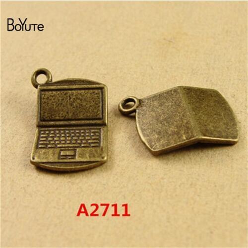 BoYuTe (50 Pieces/Lot) 13*21MM Antique Bronze Plated Metal Alloy Pendant Notebook Computer Charms for Jewelry Accessories Diy