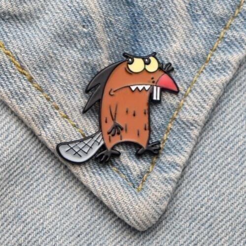 DMLSKY Beavers Animal Pin Art Enamel Pins and Brooches Lapel Pin Backpack Bags Badge Clothing Decoration Gifts M3469