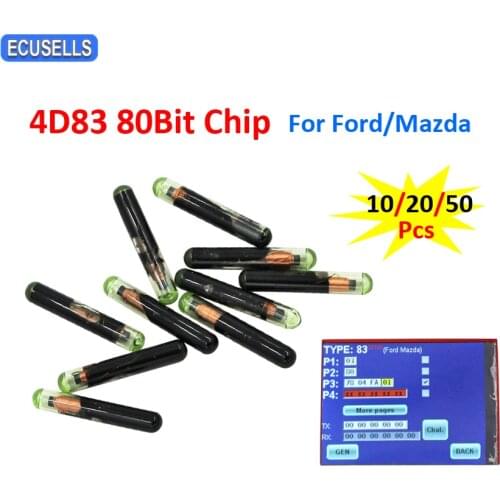 10/20/50Pcs/Lot 4D83 Chip ( Glass Tube ) 80Bit ( Aftermarket ) Blank Transpnder Car Key Chip for Ford / for Mazda