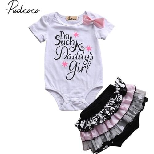 Citgeett Lace Newborn Infant Baby Girl Cotton Tops Letters Romper+Shorts Dress Summer Outfits Set Clothes 0-3Y