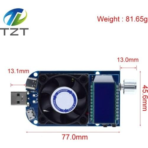 25W 35W QC2.0 QC3.0 USB electronic load adjustable constant current aging resistor battery voltage capacity tester voltmeter