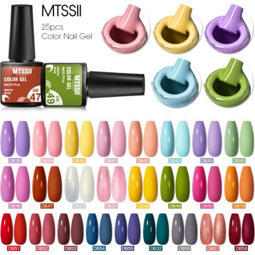 Mtssii 63 Colors Nail Gel Polish Soak Off UV LED Gel Semi Permanant 6ML Gel Nail Art Hybrid Varnishes All For Manicure lacquer