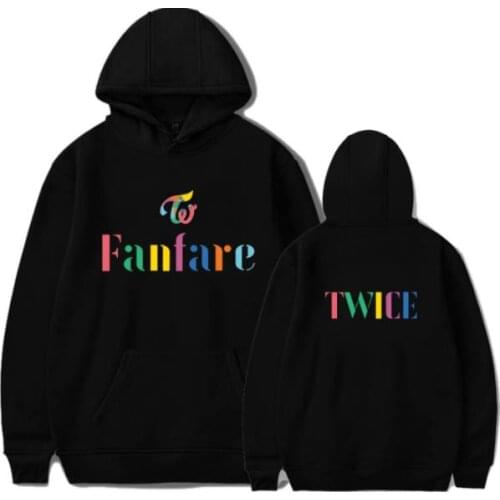 2020 Kpop Twice Fanfare Same Colorful Member Name Printing Hoodies Fashion Unisex Fleece Hoodie