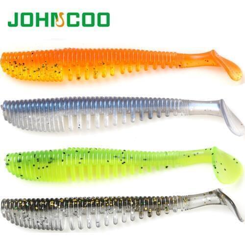 JOHNCOO Awaruna Fishing Lures 8cm 2.8g Artificial Baits Wobblers Soft Lures Shad Carp Silicone Fishing Soft Baits With UV