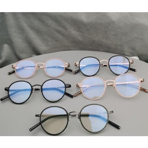 Korean Brand handmade Dyglasses Retro Round Glasses Optical Titanium for Men Women Ultralight Prescription Myopia reading frame