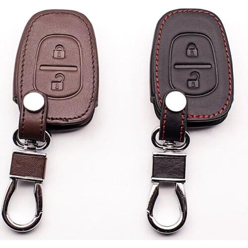 2017 Hot sale fashion men 100% leather car key case for Renault Auto leather key cover remote control,2 buttons key cases shell