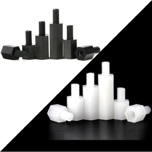 Nylon Standoff Spacer Male Female Black color M2 M2.5 M3 M4*L+6 Nylon hex spacer Nylon nut Nylon screw