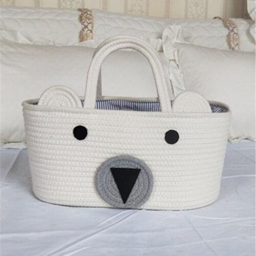 Handmade Small Laundry Basket Weave Baby Foldable Cotton Storage Basket Nordic Picnic Panier Rangement Home Organizer DK50SB