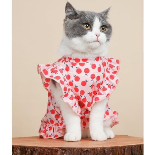 Cute Pet Cat Shirt Summer Clothing For Small Dogs High Quality Dress For Cats Schnauzer Pug Hoodies Puppy Clothes Breathable