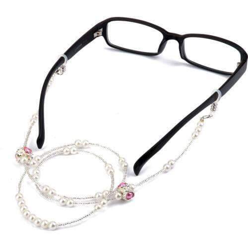 Fashion Luxury Faux Pearl Beaded Eyeglass Chain Spectacle Reading Glasses Cord Strap Eyewear Retainer