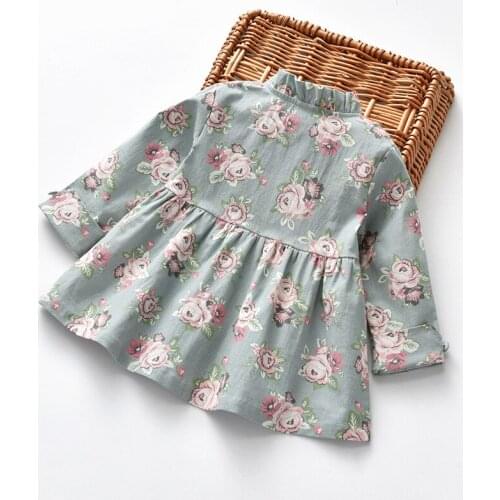 Spring Or Autumn 2021 New Girls' Mid-length Coat Wood-eared Lace Collared Flpped Patterned Long-sleevedCardigan Top