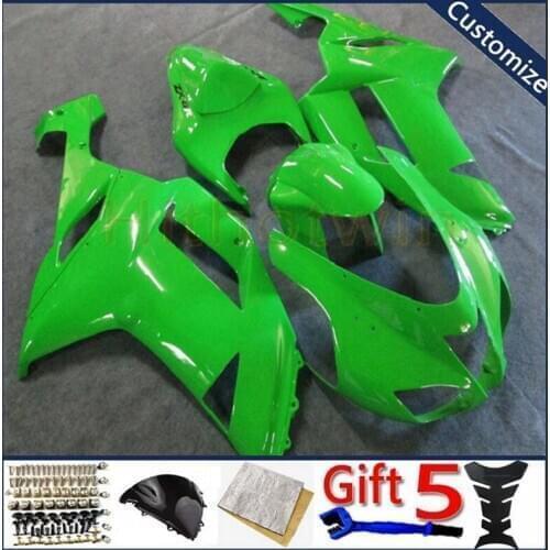 Motorcycle fairing For ZX-6R 2007-2008 ZX636 07 08 ZX6R ABS plastic motor panels kit Injection mold green