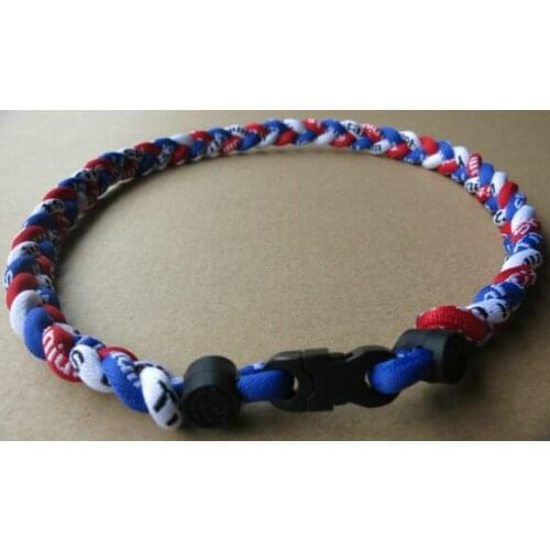 Wholesale 2017 NEW 3 ropes tornado braided titanium necklace baseball football Germanium&Titanium 3 rope necklace 18" 20" 22"