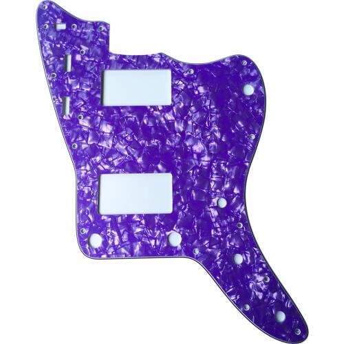 Pleroo Custom Guitar pickgaurd - For Japan Jazzmaster Guitar Pickguard with PAF Humbucker, 4 Ply Purple Pearl