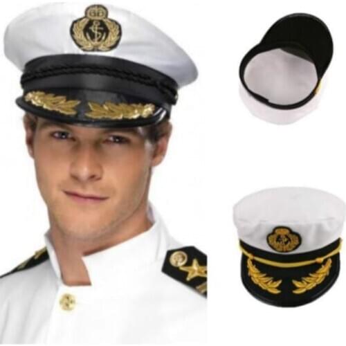 Adjustable Adult Yacht Military Hats Boat Skipper Ship Sailor Captain Costume Hat Cap Navy Marine Admiral For Men Women
