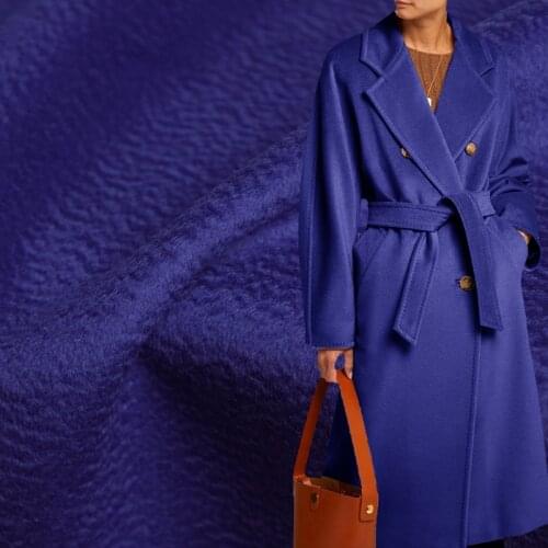 White Waxberry Blue Ripple Overcoating Fine Wool Garment Materials Women Suits Overcoat Sewing DIY Cloth Fabrics Freeshipping