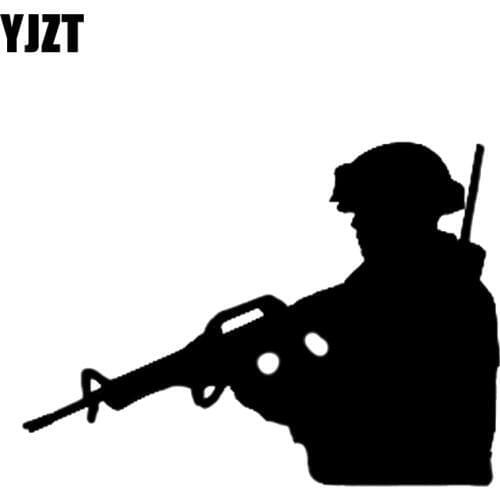 YJZT 12.6*9.1CM Soldiers Sniper Gun Graphic Accessories Car Sticker Vinyl Decoration C12-0342
