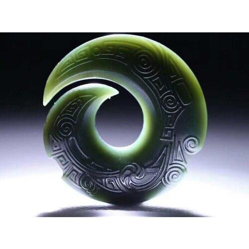 100% real 7A hetian Jade Emerald Natural lucky jade hand-carved emerald pendant necklace for men women