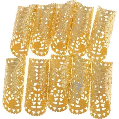 10x Tubes Hollowed-out Hair Braids Clips Rings Earrings Pendants