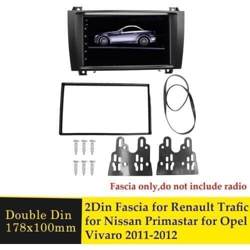 2 Din Car Stereo Fascia Dash Stereo Radio Fascias DVD Player Bezel Panel Frame Kit for MERCEDES-BENZ SLK Class (R171) 2004-2011