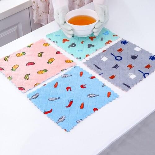 5pcs Kitchen Wiping Rag Absorbent Cloth for Bowl Pot Cooktop Window Table Cleaning Cloths Microfiber Dish Cleaning Washing Towel