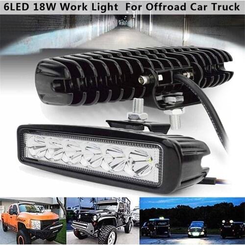 6LED 18W Work Light Bar for Off-road Vehicle DRL Driving Fog Spotlight Engineering Auxiliary Light Off-road Headlight Lighting