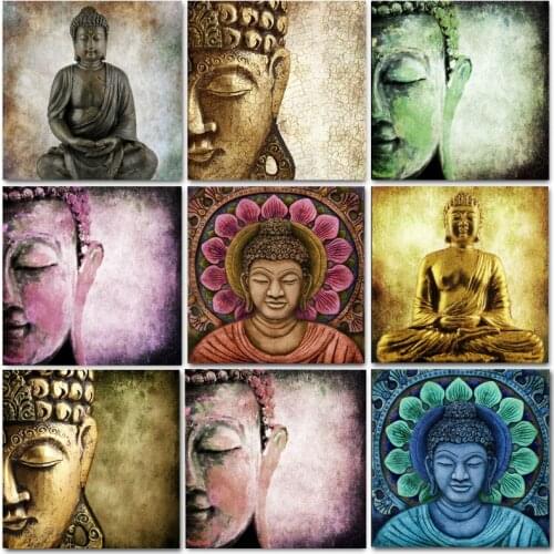 Buddhist Buddha Figure Statue Canvas Painting Modern Religion Poster and Prints Wall Art Pictures for Living Room Home Decor
