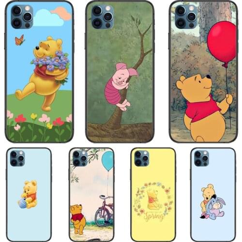 Winnie Pooh Bear Phone Cases cover For iphone 11 Pro Max case 12 8 7 6S XR PLUS X XS SE 2020 mini mobile cell shell funda bag