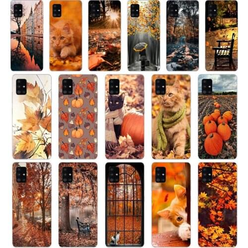 353FG Autumn leaves Soft Silicone Tpu Cover Case for Samsung Galaxy A20 A20E A20S A40 A31 A41 A51 A71 case